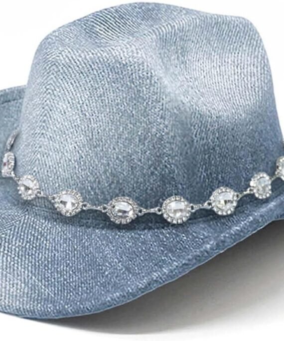 Denim Cowboy Hat Y2k Western Cowboy Hat for Women Men Washed Wide-Brimmed Cowgril Hats